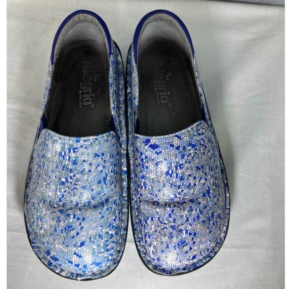 Alegria Women’s sz 36 Debra Quarry DEB-7813 Geometric Blue Nursing Shoe Clog - Picture 9 of 10